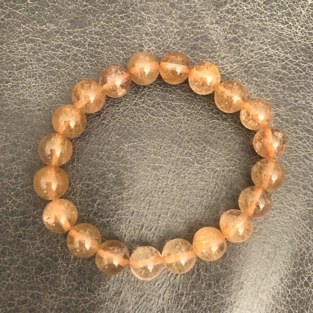 Beads bracelet - tan quartz